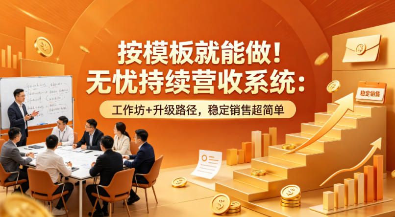 按模板就能做！无忧持续营收系统：工作坊+升级路径，稳定销售超简单【原创双语字幕】-网创资源