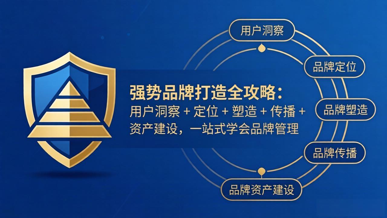 强势品牌打造全攻略：用户洞察 + 定位 + 塑造 + 传播 + 资产建设，一站式学会品牌管理-网创资源