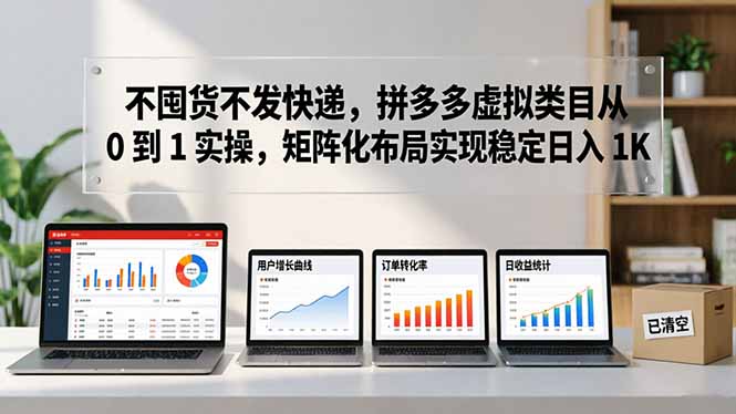 不囤货不发快递，拼多多虚拟类目从 0 到 1 实操，矩阵化布局实现稳定日入 1K-网创资源
