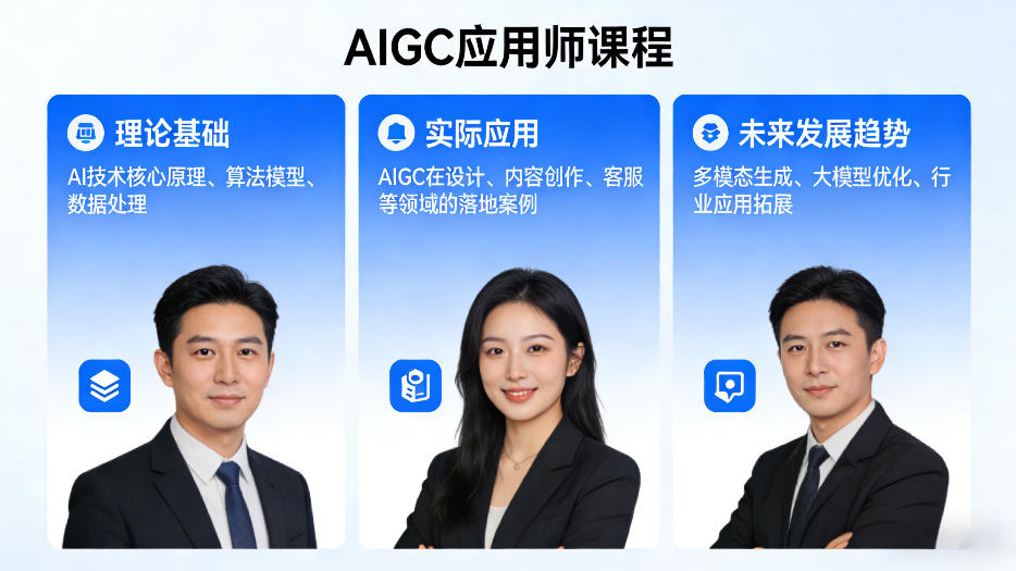 AIGC应用师课程，覆盖了AI技术的理论基础、实际应用、以及未来发展趋势-网创资源