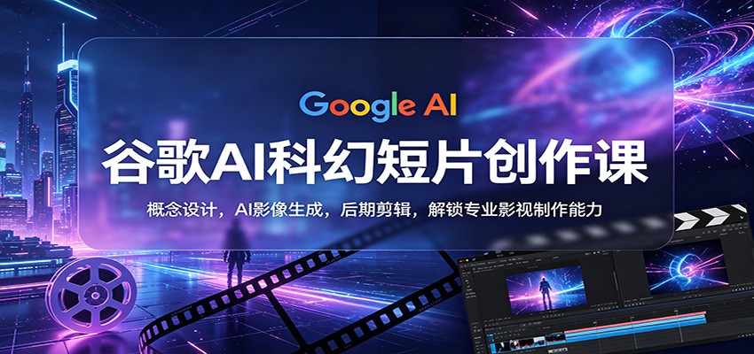 谷歌AI科幻短片创作课：概念设计，AI影像生成，后期剪辑，解锁专业影视制作能力-网创资源