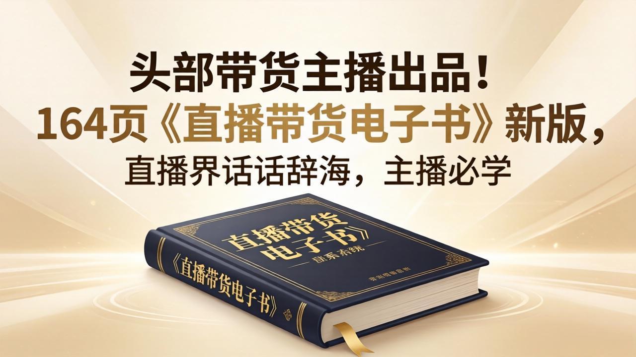 头部带货主播出品！164页《直播带货电子书》新版，直播界话术辞海，主播必学-网创资源