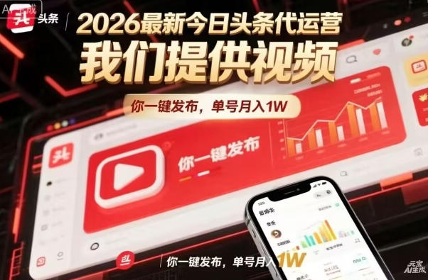 今日头条躺賺模式，你9我1，操作简单，一键发布，单机日入数百，长期合作【揭秘】-网创资源