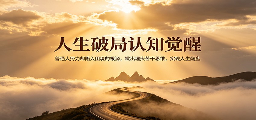 人生破局认知觉醒，普通人努力却陷入困境的根源，跳出埋头苦干思维，实现人生翻盘-网创资源