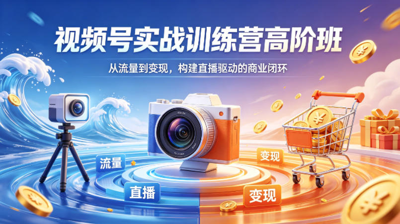 视频号实战训练营高阶班，从流量到变现，构建直播驱动的商业闭环(26年4月)-网创资源