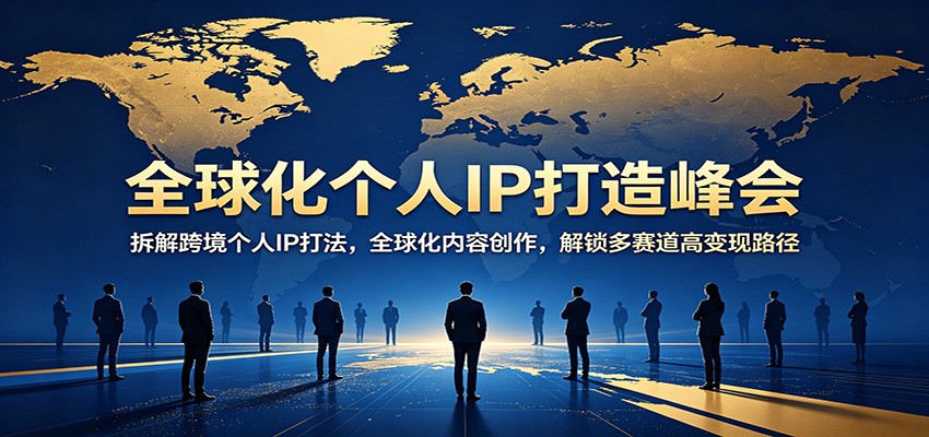 全球化个人IP打造峰会：拆解跨境个人IP打法，全球化内容创作，解锁多赛道高变现路径-网创资源