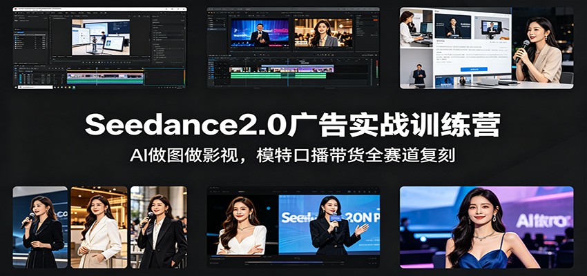 Seedance2.0广告实战训练营：AI做图做影视，模特口播带货全赛道复刻-网创资源
