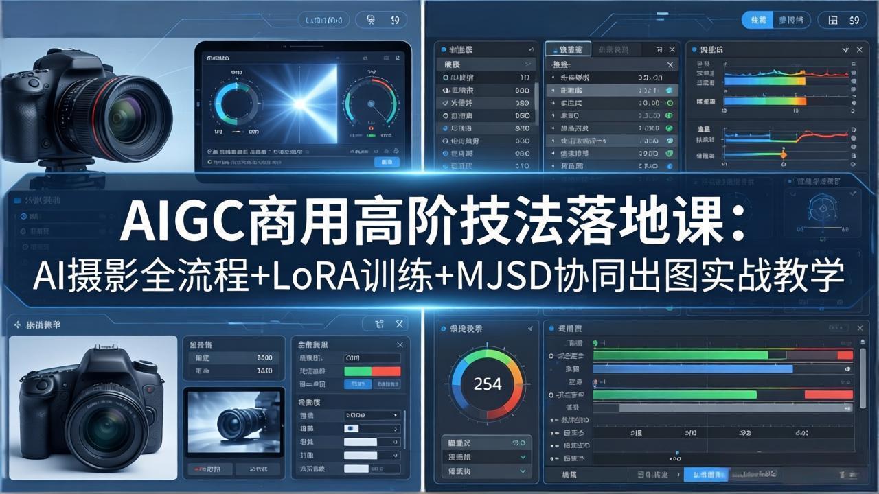 AIGC商用高阶技法落地课：AI摄影全流程+LoRA训练+MJSD协同出图实战教学-网创资源