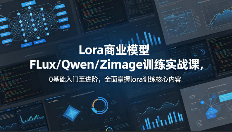 系统性学习Lora商业模型FLux／Qwen／Zimage训练实战课，0基础入门至进阶，全面掌握lora训练核心内容-网创资源