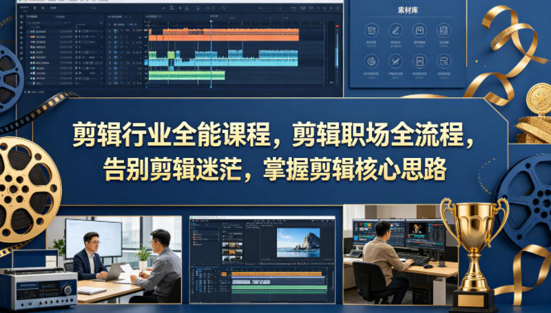 剪辑行业全能课程，剪辑职场全流程，告别剪辑迷茫，掌握剪辑核心思路-网创资源