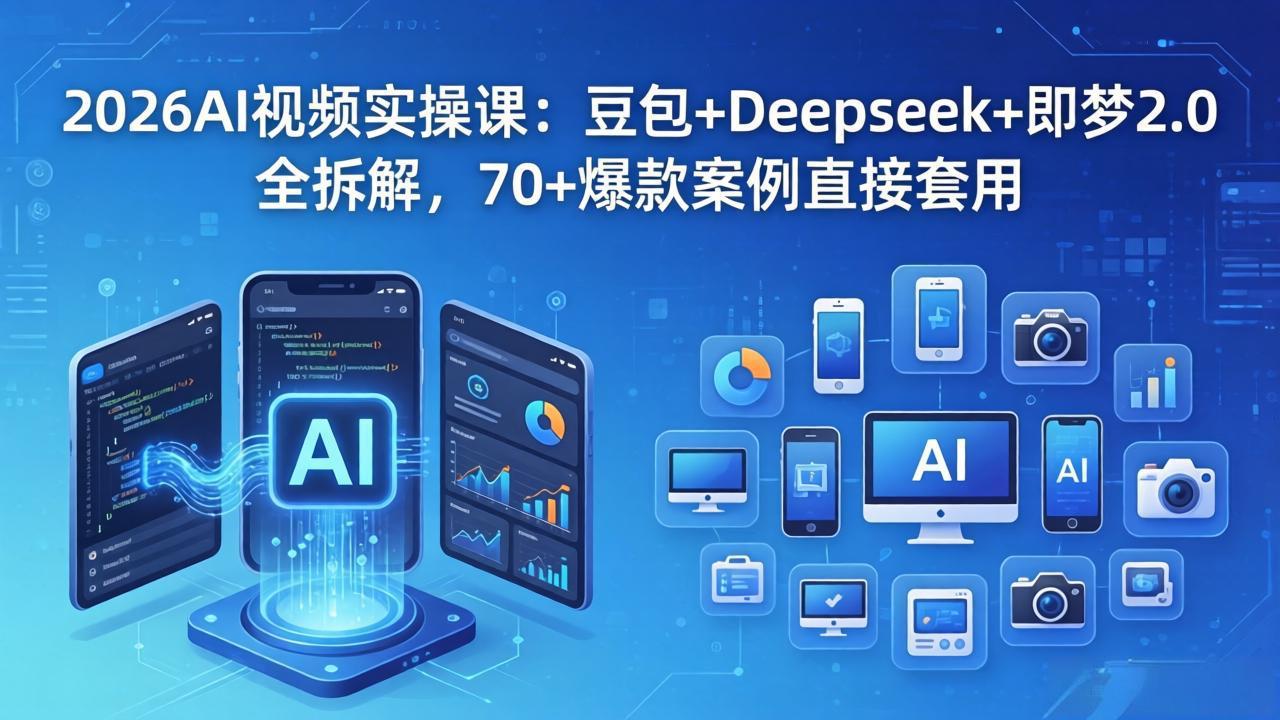 2026AI视频实操课：豆包+Deepseek+即梦2.0全拆解，70+爆款案例直接套用-网创资源