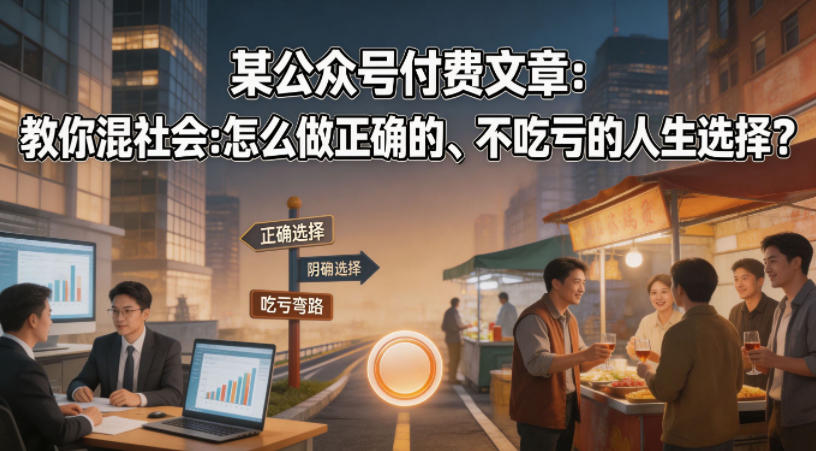 某公众号付费文章：教你混社会：怎么做正确的、不吃亏的人生选择？-网创资源