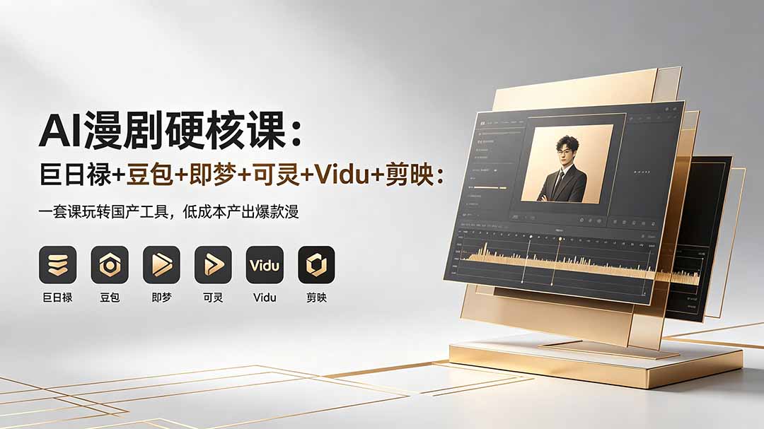 AI漫剧硬核课：巨日禄+豆包+即梦+可灵+Vidu+剪映：一套课玩转国产工具，低成本产出爆款漫剧-网创资源